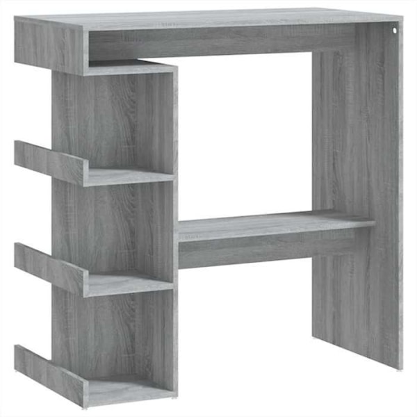 Multifunktionelt sidebord med barbord og opbevaringshylde 100 x 50 x 101,5 cm grå ingeniørtræ DEC036453 kastanj