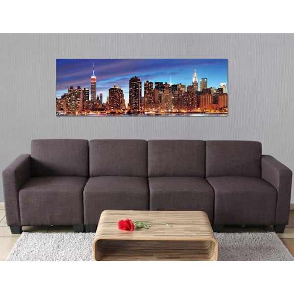 LED-tavla på duk, belyst väggtavla, timer, certifierad FSC, 120 x 40 New York