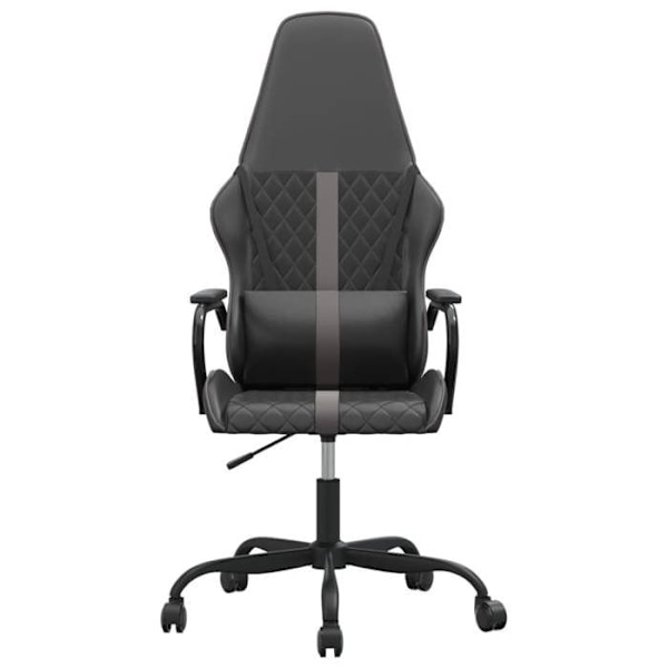 Kontorstol gaming med lændepude i sort og grå PVC DEC025982 Grå