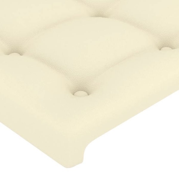 Sänggavel - Kräm - 100x5x78/88 cm - Syntetläder - Klassisk - Hållbar Grädde