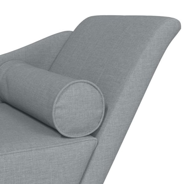 Meridienne chaise longue soffa för inomhus med ljusgrå tygkuddar DEC026073 Grå