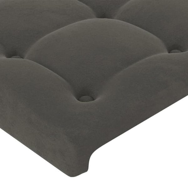 Hovedgavl til seng, soveværelse, LED-møbel 90 x 5 x 78/88 cm, mørkegrå fløjl TDL0200991 Grå