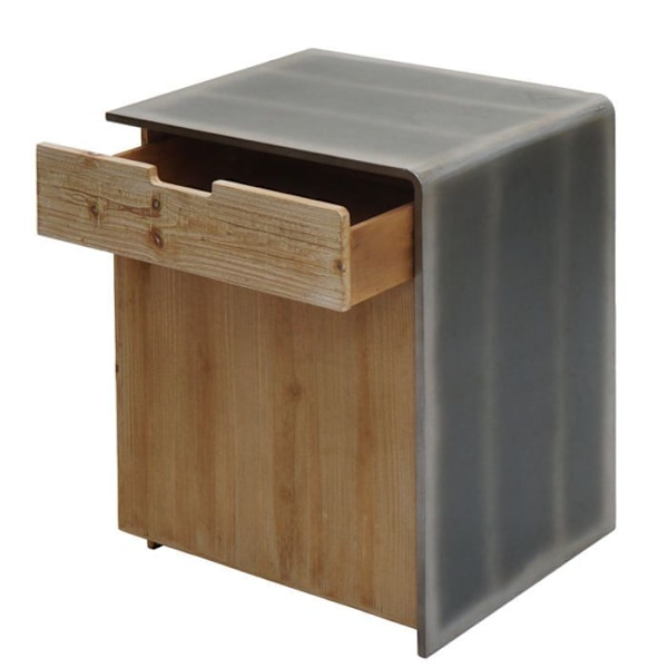 Kommode naturnat industrialt natbord med metallook 60x50x40 cm 04_0006511 kastanj