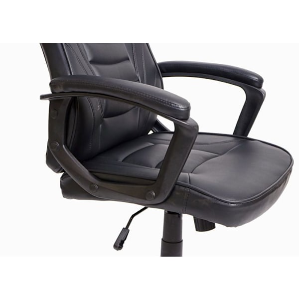 Ergonomisk kontorstol til gamere med hjul, drejelig, højdejusterbar, syntetisk, sort 04_0001839 Svart