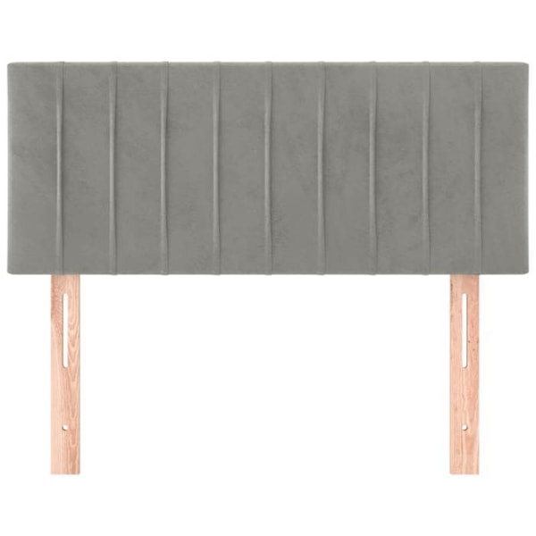 Hovedgærde - TDL - 100 x 200 cm - Lyst grå velour - Elegant design - Ikke aftageligt
