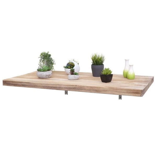 Væghængt køkkenbord, foldbart tablet i solidt træ, 120x60cm, naturlige farver 04_0005091 kastanj