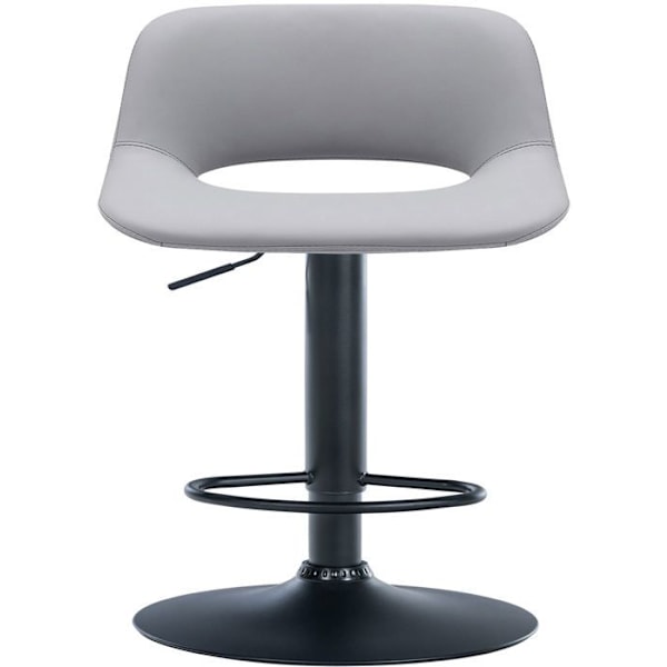 Baari stool korkea x1 PVC harmaa jalkatuki musta metallijalka 10_0004583 Grå