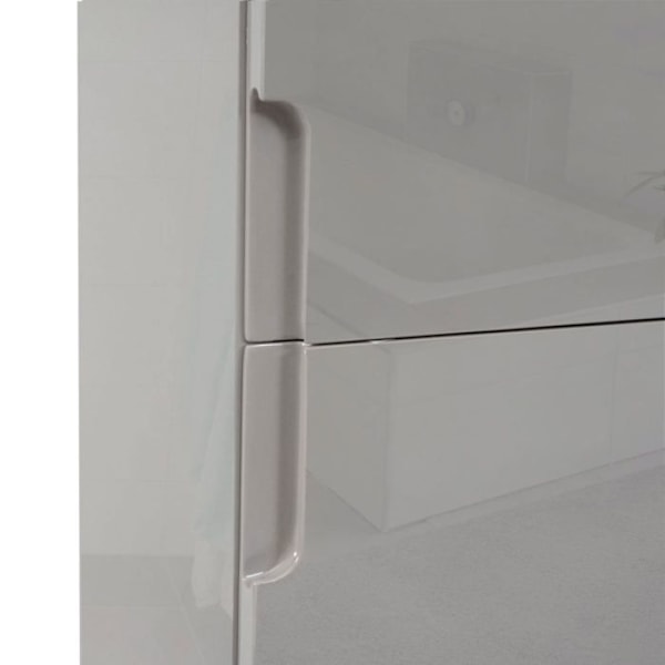 Kylpyhuoneen ripustettava kaappi 2 ovea 2 hyllyä kiiltävä vaneri 150x30cm harmaa 04_0001504 Grå