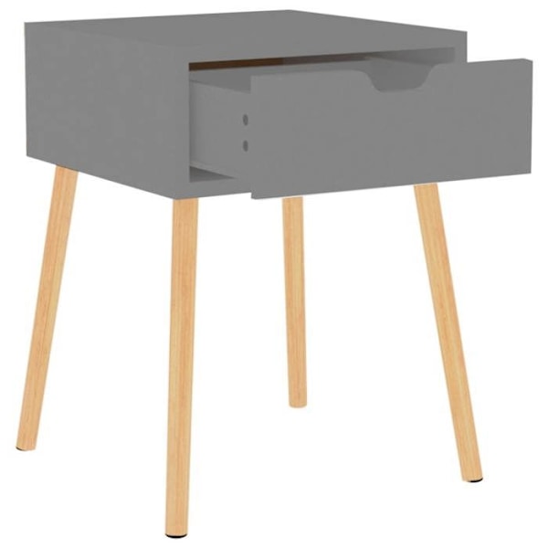 2 kpl yöpöytiä, joissa on laatikko 40 x 40 x 56 cm harmaata kuitulevyä DEC035332 kastanj