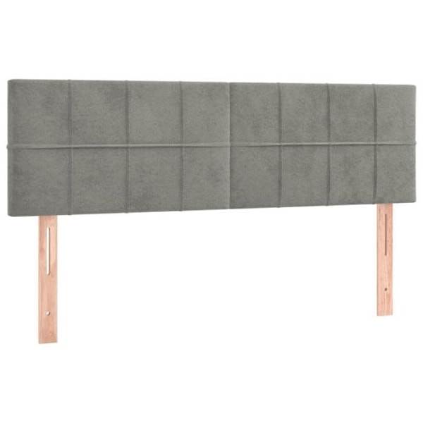 Hovedgavl - Ikke specificeret - 72x5x78/88 cm - Lys grå velour - Klassisk stil - 2 dele Ljusgrått