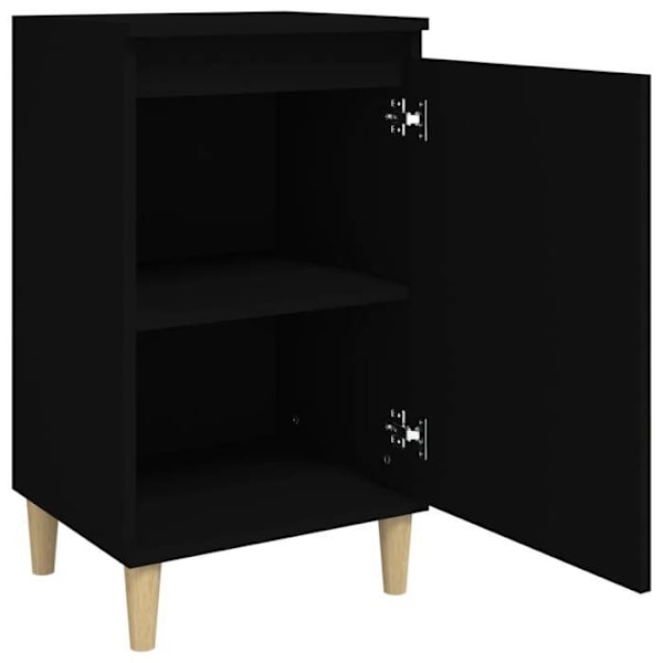 Nattbord med opbevaringsrum og dør 40 x 35 x 70 cm sort ingeniørtræ DEC034454 kastanj