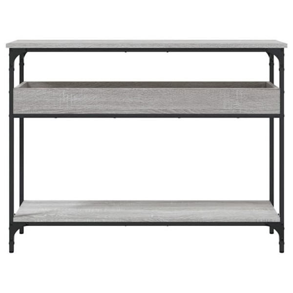 Moderne entrée konsol møbel med opbevaringsrum 100 x 29 x 75 cm ingeniørtræ og metal DEC031653 kastanj