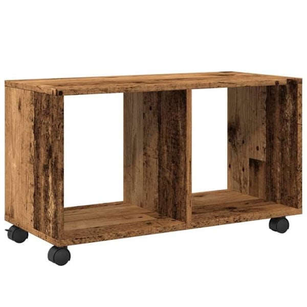 Hjælpebord på hjul 72 x 33 x 42,5 cm ingeniørtræ i farven gammelbrun DEC031393 kastanj