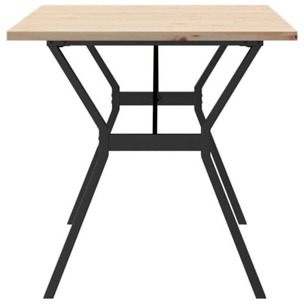 Industriel design spisebord 140 x 80 x 75,5 cm massiv fyrretræ og stål DEC036825 kastanj