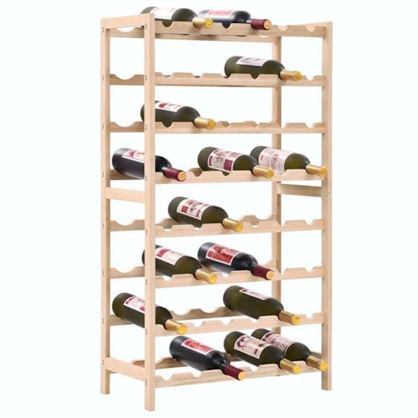 Flaskställ för vinflaskor förvaring hylla i cederträ 57,5 x 28 x 102 cm brun DEC024277 kastanj