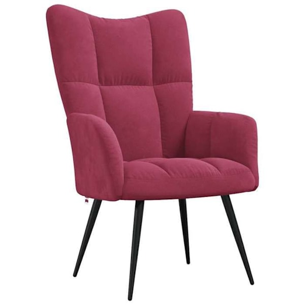 Lounge fauteuil, sovesofa, moderne værelse design i rød bordeaux velour DEC026767 Bordeaux
