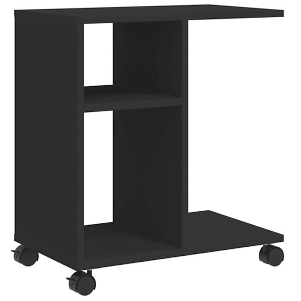 Sidetabel på hjul 50 x 30 x 55 cm sort ingeniørtræ DEC032334 kastanj