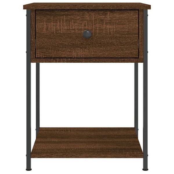 2 kpl yöpöytiä laatikolla ja hyllyllä 44 x 45 x 58 cm ruskea insinööri-puu ja rauta DEC035207 kastanj