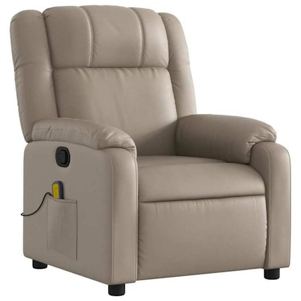 Relaxationsfåtölj för TV med massagefunktion, justerbar, 6 massagepunkter i PVC cappuccino DEC026874 Flerfärgad