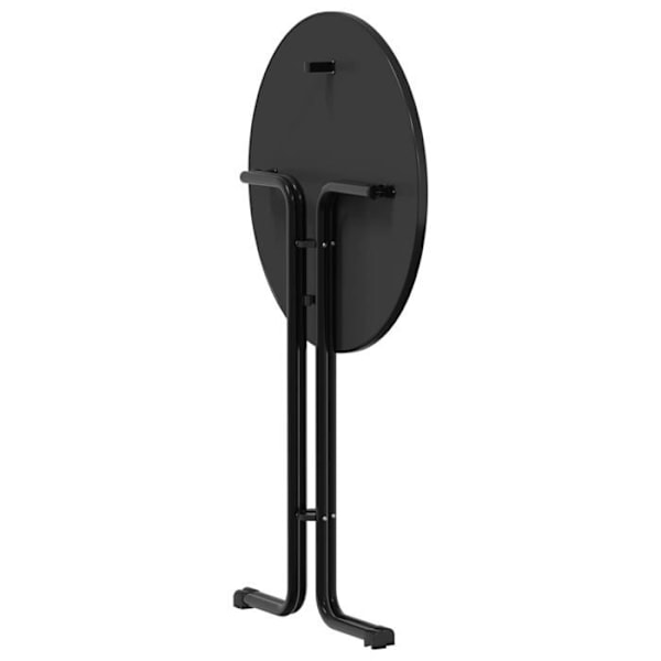Høj barbord hjælp bord ø80 x 110 cm ingeniør træ og sort stål DEC036896 kastanj