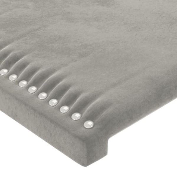 Hovedgærde til soveværelse møbel med LED 90 x 5 x 78/88 lys grå velour