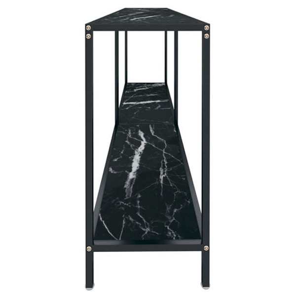 Konsolbord, praktisk til en organiseret entre 180 x 35 x 75,5 cm, hærdet glas og sort stål DEC032128 Svart