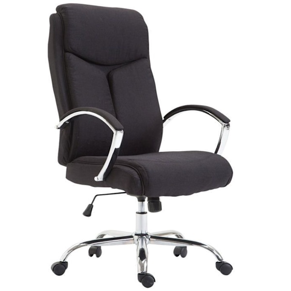 XL kontorstol med vippefunktion, drejemechanisme i sort stof og krommetal 10_0002710 Metall