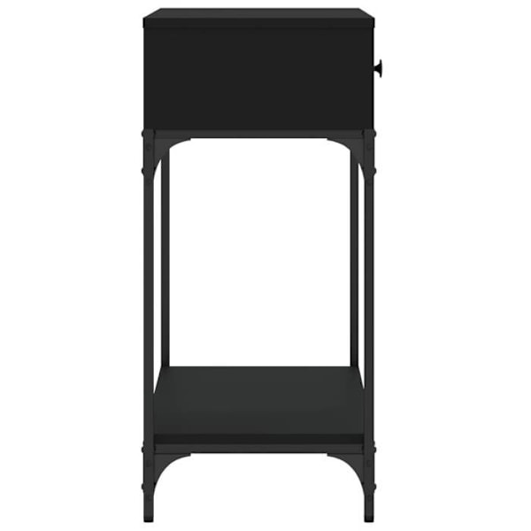 Funktionsdugligt och stilrent konsolbord med lådor 75 x 34,5 x 75 cm i svart ingenjörsträ och metall DEC032154 kastanj