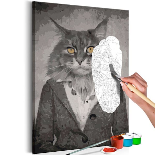 Målarset för självmålning med nummer, motiv Elegant Katt 40 x 60.