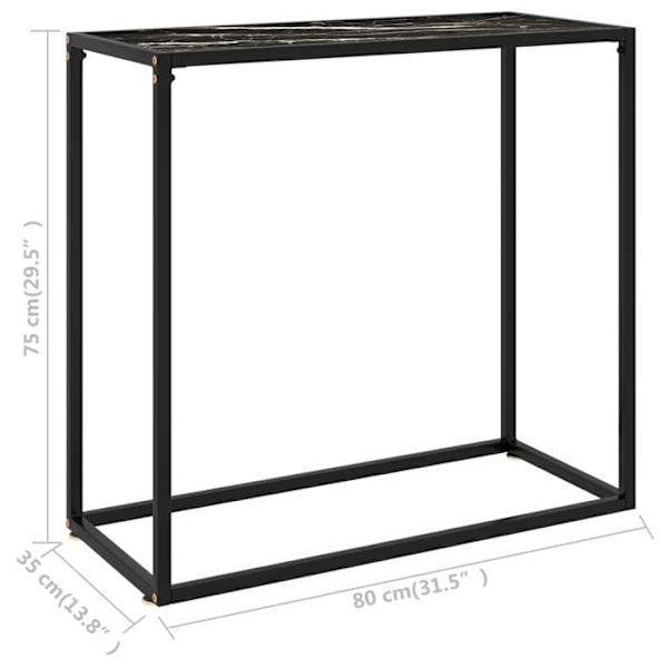 Praktisk konsolbord til en organiseret indgang 80 x 35 x 75 cm hærdet glas og stål DEC032170 Guld