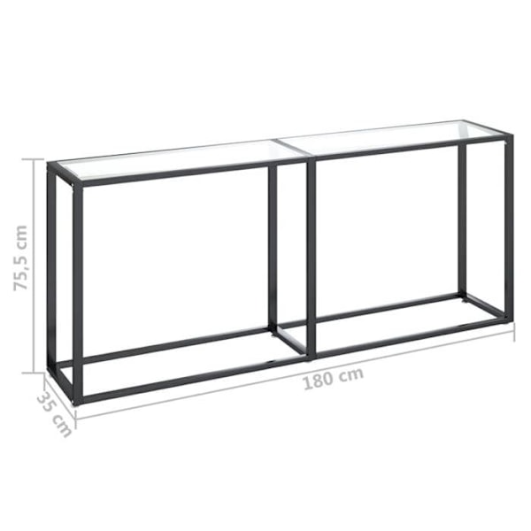 Praktisk konsolbord til en velorganiseret entré 180 x 35 x 75,5 cm, transparent hærdet glas og stål DEC032269 Guld
