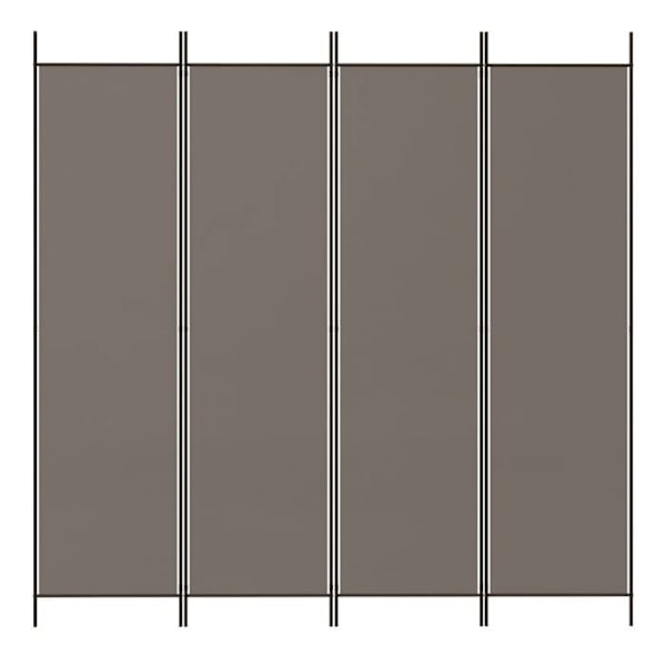 Paravent rumfiner til rum, 4 paneler, 698 x 180 cm, stof i antracit og jern DEC030828 Flerfärgad