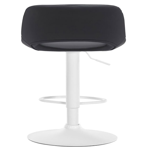 Barstol høj x1 med fodstøtte i sort PVC, hvid metallisk fod 10_0004588 Vit