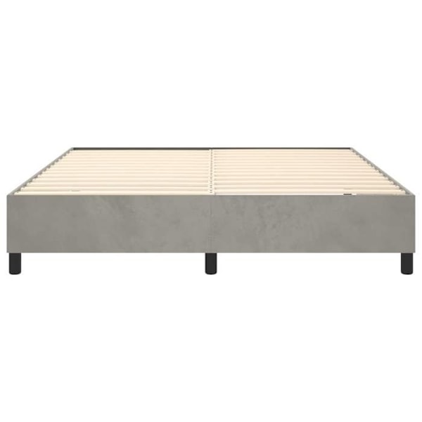Sommier - TDL - 200x200 cm - Vaaleanharmaa sametti - 2 paikkaa - Toimitettu koottuna Ljusgrått