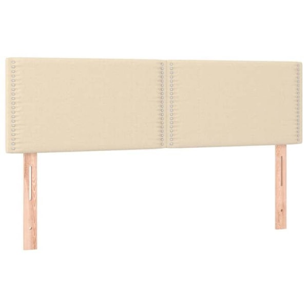 Sengegavl tilbehør til soveværelse møbel med LED 144 x 5 x 78/88 cm creme stof TDL0201641 Grädde
