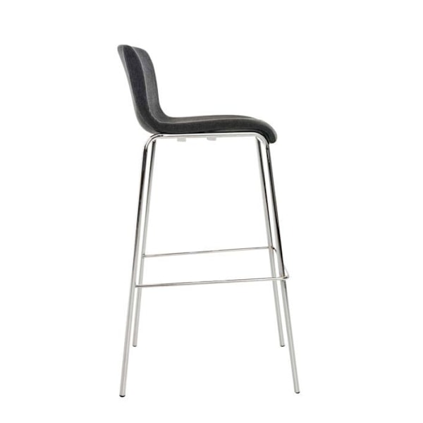 Barstool x1 moderni muotoilu tummanharmaa kangas jalkatuki 4 metallijalkaa 10_0004949 Grå