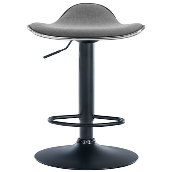 Barstol x1 ergonomisk sæde i lys gråt stof, sort metal trompetfod 10_0005392 Grå