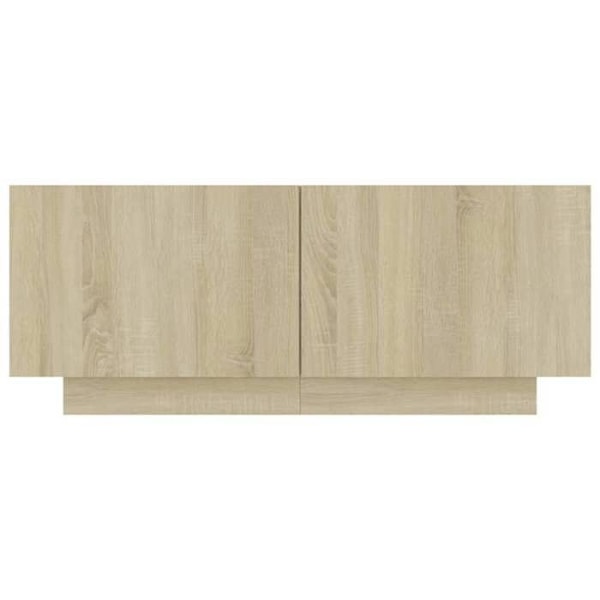 Natskab med opbevaringsrum og døre 100 x 35 x 40 cm ingeniørtræ farve egetræ DEC033797 kastanj
