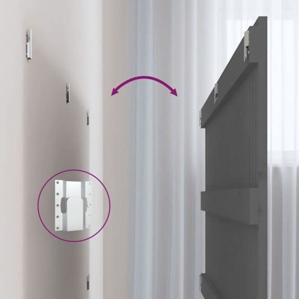 Sänggavel tillbehör för sovrum väggmöbel i pallstil 204 x 3 x 90 massiv trä grå