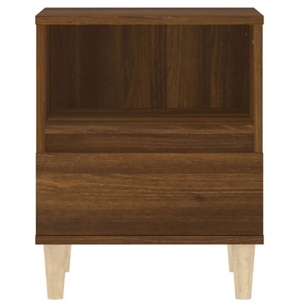 Natbord med skuffe og åbent rum 40 x 35 x 50 cm brun ingeniørtræ DEC033718 kastanj