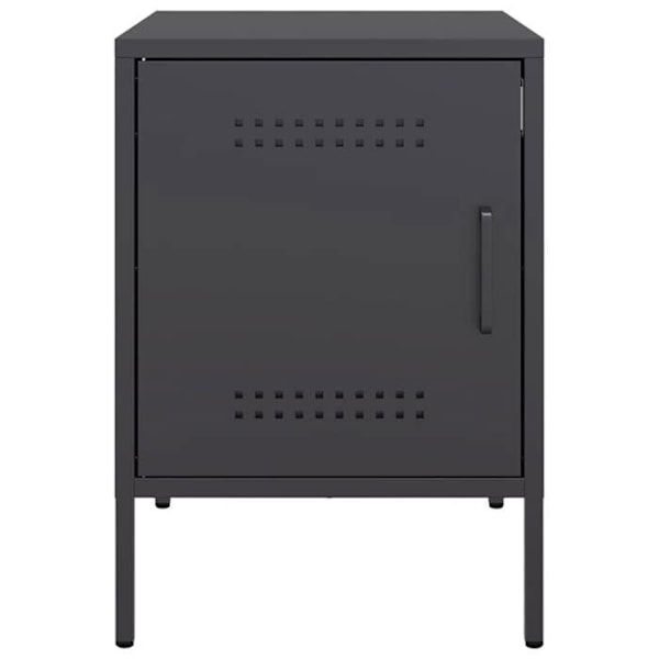 Sæt med 2 natborde med skab med dør 36 x 39 x 50,5 cm sort stål DEC035483 Svart