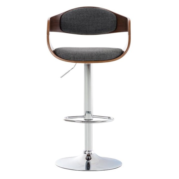 Set med 2 design barstolar i skandinavisk stil i ljusgrått tyg och struktur i valnötsträ 10_0004252 kastanj