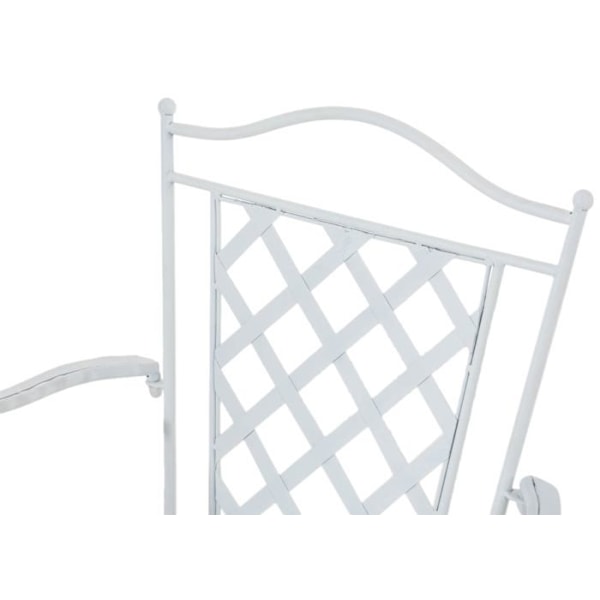 Sæt med 2 havestole med armlæn, rustik design i hvid metal 10_0002856 Vit