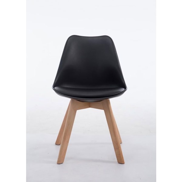 Ruokapöydän tuoli x1 skandinaavinen design PVC:stä ja mustasta muovista, 4-jalkainen vaaleasta puusta 10_0003269 kastanj
