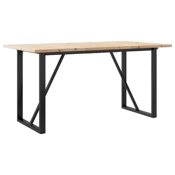 Teollinen design ruokapöytä 160 x 80 x 75,5 cm massiivipuusta ja teräksestä DEC036785 kastanj