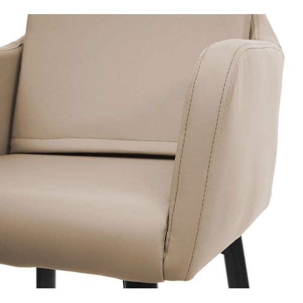 Barstol høj stol med metalfodstøtte, syntetisk taupe sæde, moderne design 04_0005293 Metall