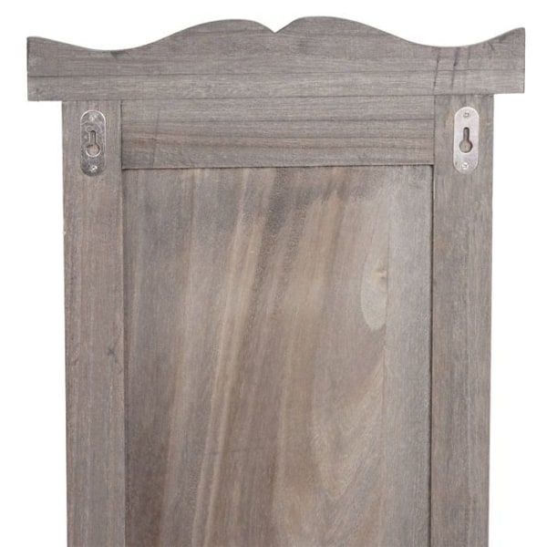 2 kappaleen seinähylly vaatekoukkuja, paneeli, koukkuja, 109 x 28 x 4 cm, harmahtava ruskea vanha puu 04_0007419 kastanj