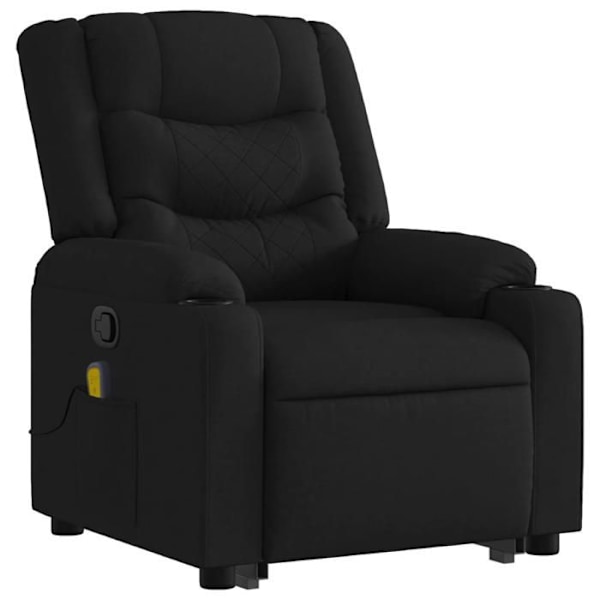 TV hvilestol med massagefunktion, justerbar, 6 massagepunkter, sort stof DEC027050 Svart