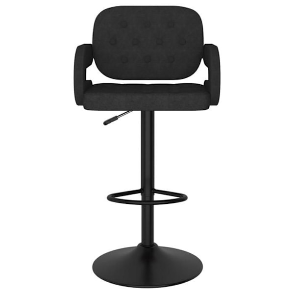 Set med 2 barstolar hög design modern i tyg och svart stål DEC029816 Svart