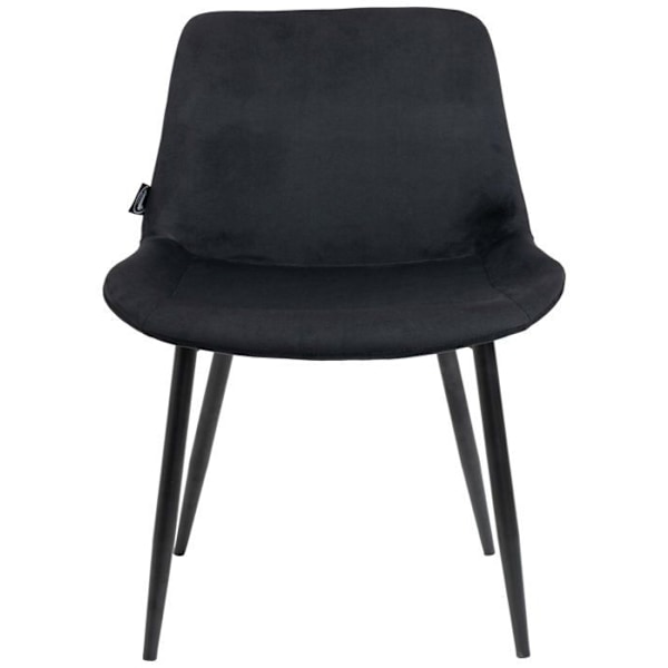 Set med 2 moderna matstolar med sits i svart sammet och ben i svart metall 10_0001635 Metall